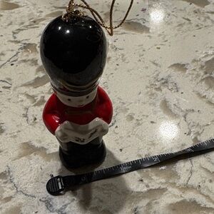 Ceramic Soldier Ornament - Red and Black 1986